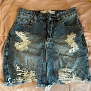 Denim high rise skirt